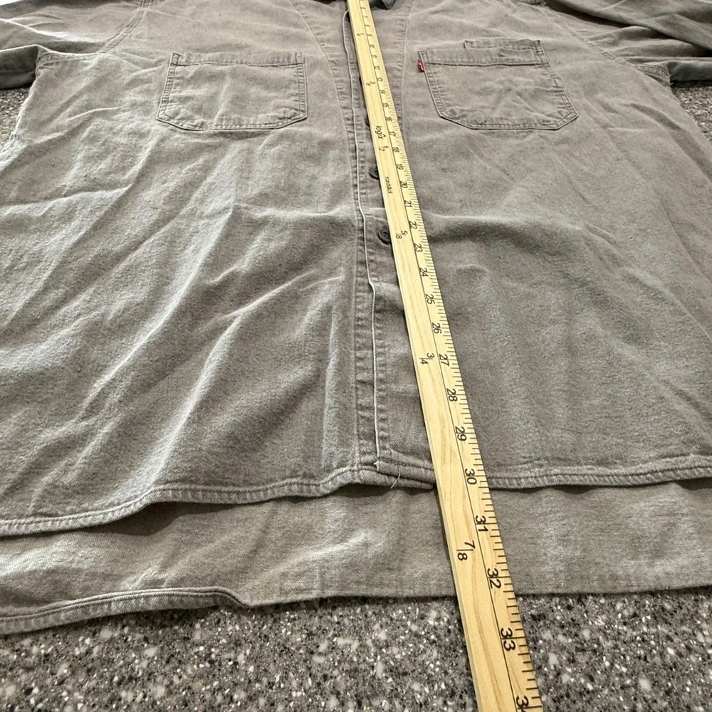 Levis Diamond Label Mens XL Gray Denim Button Down Shirt Long Sleeve Vintage 90s